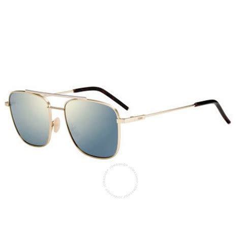 Fendi Ladies Gold Tone Pilot Sunglasses FF M0008/S 3YG/JO 55